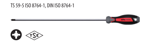 Ceta Form F17-001-300 C-PLUS Pozidriv Uçlu Tornavida (Ekstra Uzun Süngü)- PZ1 x 300 mm