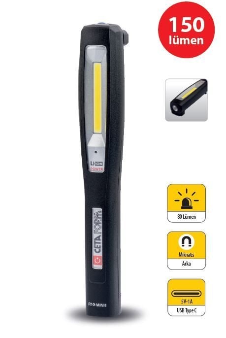 Ceta Form R10-MINI1 Şarjlı LED Kalem Tipi Çalışma Lambası - 150 Lümen