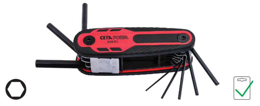 Ceta Form K99-F1 8 Parça Çakı Tipi Allen Anahtar Seti