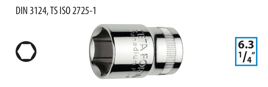 Ceta Form C02-H070 1/4'' 6 Köşe Lokma Anahtar - 7 mm