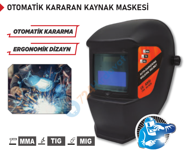RODEX GAW350 OTOMATİK KARARAN LENSLİ KAYNAK MASKESİ
