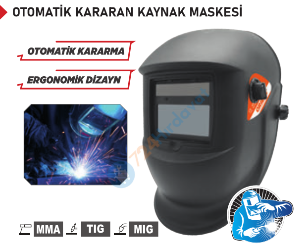 RODEX GAW433 OTOMATİK KARARAN KAYNAK MASKESİ