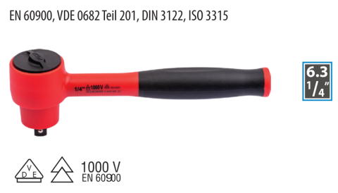 Ceta Form GC01-12 1/4'' 1000V Düğmeli Cırcır Kolu