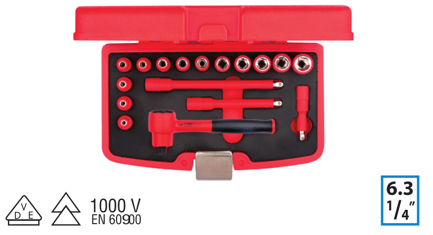 Ceta Form GC00-17PH2 17 Parça 1/4'' 1000V 6 Köşe Lokma Takımı