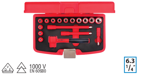 Ceta Form GC00-17PH2 17 Parça 1/4'' 1000V 6 Köşe Lokma Takımı