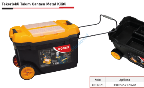 RODEX OTCK028 TEKERLEKLİ METAL KİLİTLİ TAKIM ÇANTASI SARI
