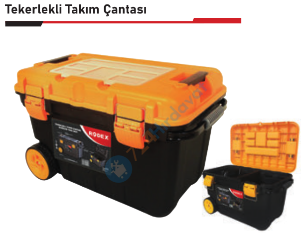 RODEX OTCKP28 TEKERLEKLİ PLASTİK KİLİTLİ TAKIM ÇANTASI SARI