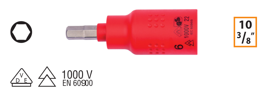 Ceta Form GC18S-H05 3/8'' 1000V Allen Uçlu Lokma -5x60 mm