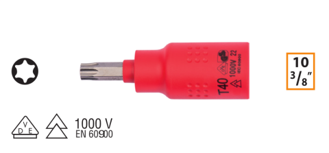 Ceta Form GC18S-X08 3/8'' 1000V XZN Uçlu Lokma - M8x60 mm