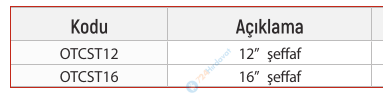 RODEX OTCST16 16 ŞEFFAF EKO TAKIM ÇANTASI