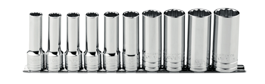 Ceta Form C04A-RB10 10 Parça 1/4'' 12 Köşe (Yıldız) Derin Lokma Anahtar Tk.- SAE