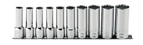Ceta Form C04A-RB10 10 Parça 1/4'' 12 Köşe (Yıldız) Derin Lokma Anahtar Tk.- SAE