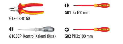 Ceta Form G99-BP04 4 Parça 1000V Pense-Tornavida Seti (VDE-Bel Çantalı)