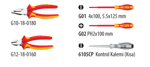 Ceta Form G99-BP06 6 Parça 1000V Pense-Tornavida Seti (VDE-Bel Çantalı)