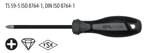 Ceta Form F14D-001-080 C-PLUS Yıldız Uçlu Tornavida (Elmas Uçlu) - PH1 x 80 mm
