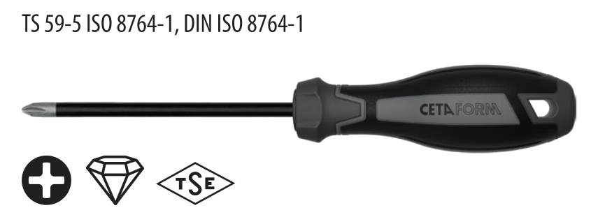 Ceta Form F14D-002-100 C-PLUS Yıldız Uçlu Tornavida (Elmas Uçlu) - PH2 x 100 mm