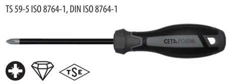 Ceta Form F17D-002-100 C-PLUS Pozidriv Uçlu Tornavida (Elmas Uçlu) - PZ2 x 100 mm