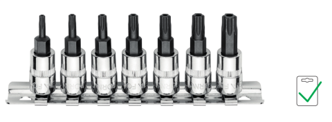 Ceta Form C08S-RTR7 7 Parça 1/4'' Delikli TORX Uçlu Lokma Takımı