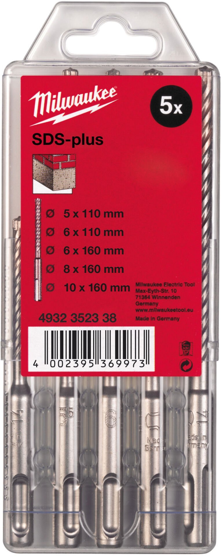 Milwaukee SDS-PLUS MATKAP UÇ SETİ 5 PARÇA MS2 SERİ 2 ELMAS
