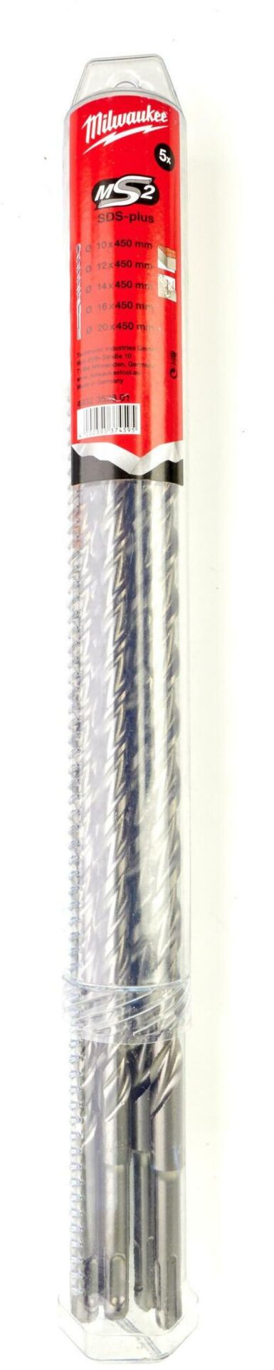 Milwaukee SDS-PLUS UÇ SETİ (5Lİ) MS2 10-12-14-16-20 x 450mm